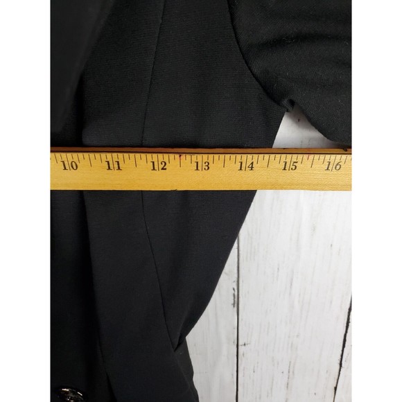 Zara Basic Collection Womens Long Sleeve Fold Over Collar Blazer Sz Small Black - Picture 5 of 5